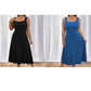 Vestido feminino elegante sem mangas em cor sólida