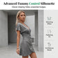 Vestido envelope feminino com decote em V e franzido