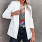 Conjunto feminino elegante de blusa regata com decote em V e blazer