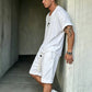 Conjunto masculino casual de camiseta e shorts
