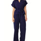 Conjunto feminino de blusa com gola e cintura ajustável com cordão