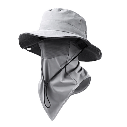 Chapéu de pescador respirável com máscara facial removíve