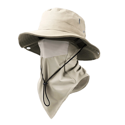 Chapéu de pescador respirável com máscara facial removíve