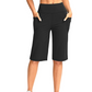 Shorts femininos de cintura alta com bolsos