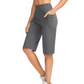 Shorts femininos de cintura alta com bolsos