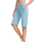 Shorts femininos de cintura alta com bolsos