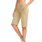 Shorts femininos de cintura alta com bolsos