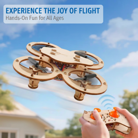 ✈️Kit faça você mesmo para crianças construírem um drone de madeira