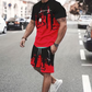 👕 50% DE DESCONTO AGORA! 🔥 Conjunto masculino de camiseta e shorts com estampa gráfica – Tecido macio, design arrojado e perfeito para os dias de verão ☀️