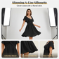 Vestido com mangas bufantes, costas nuas e laço.