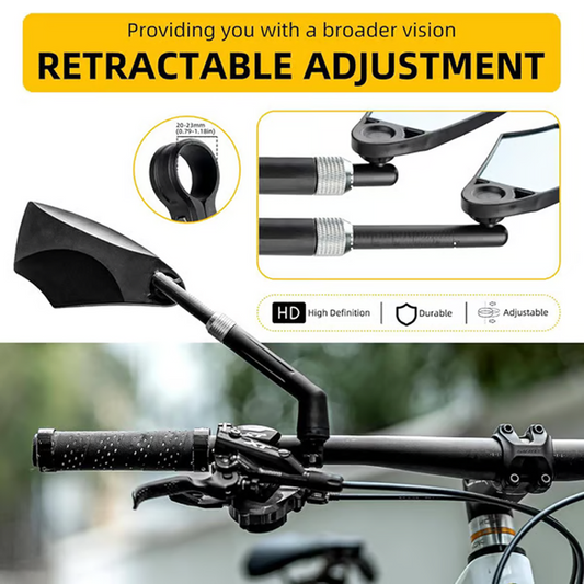 Espelho retrovisor para bicicleta com ajuste de 360° no guidão