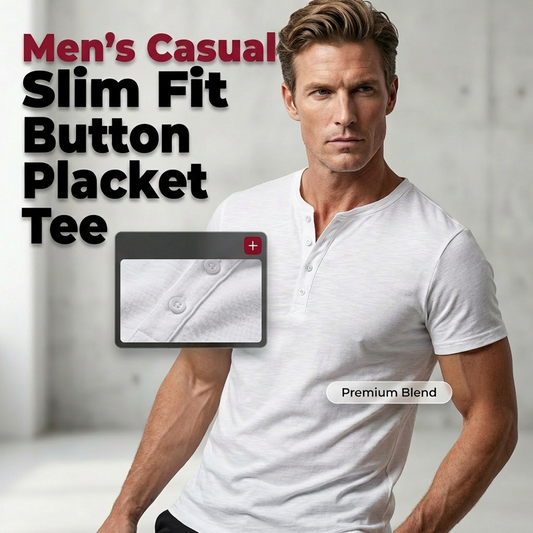 Camiseta masculina casual slim fit com botões na gola