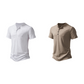 Camiseta masculina casual slim fit com botões na gola