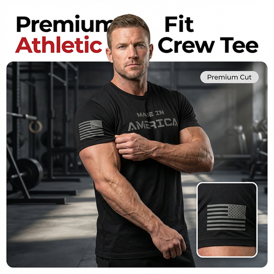 Camiseta masculina de gola redonda com modelagem atlética