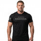 Camiseta masculina de gola redonda com modelagem atlética