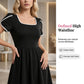 Vestido feminino de corte A com decote quadrado