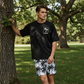 Conjunto de camiseta e shorts estampados para homem (2 peças)