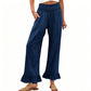 Calça de moletom estilo boho com babados para mulheres