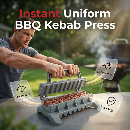 Ferramenta para espetar kebabs na churrasqueira sem esforço