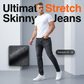 Calça jeans skinny masculina rasgada e elástica