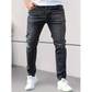 Calça jeans skinny masculina rasgada e elástica