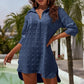 Camisa feminina casual oversized em chiffon jacquard