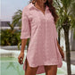 Camisa feminina casual oversized em chiffon jacquard