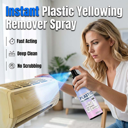 🧴 Spray Removedor de Amarelamento de Plástico Multiuso – De amarelado para branco brilhante em segundos! ✨💪 Sem esfregar, sem trocar – basta borrifar, esperar e restaurar. 🛠️🟡