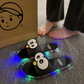 Pantufas de desenho animado com luzes LED