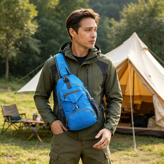 Mala de ombro tipo sling para homem, para atividades ao ar livre