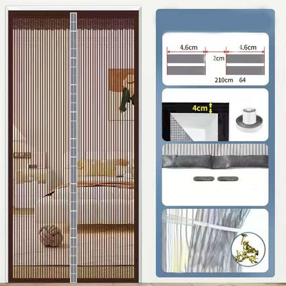 🦟 50% DE DESCONTO 🧲 Porta mosquiteira magnética reforçada – Instalação fácil sem perfuração – Anti-insetos, passagem mãos livres e compatível com portas de até 210 cm 🚪
