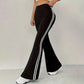 Calça flare de cintura alta com listra lateral