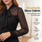 Vestido midi elegante com estampa de bolinhas e laço no pescoço