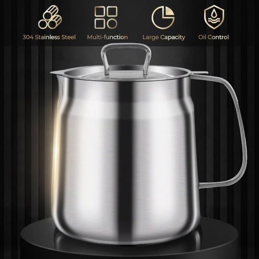 🧑‍🍳 50% DE DESCONTO! Recipiente multifuncional para filtro de óleo em aço inoxidável – Grande capacidade, filtro reutilizável. Economiza óleo, mantém a cozinha limpa e saudável. Um item indispensável na cozinha! 🔥✨