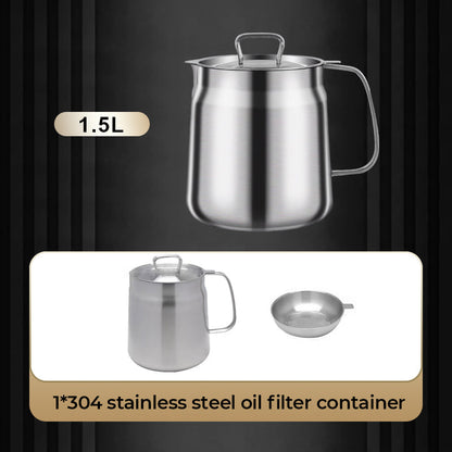 🧑‍🍳 50% DE DESCONTO! Recipiente multifuncional para filtro de óleo em aço inoxidável – Grande capacidade, filtro reutilizável. Economiza óleo, mantém a cozinha limpa e saudável. Um item indispensável na cozinha! 🔥✨