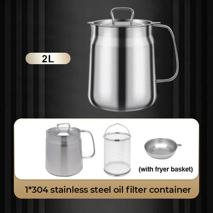 🧑‍🍳 50% DE DESCONTO! Recipiente multifuncional para filtro de óleo em aço inoxidável – Grande capacidade, filtro reutilizável. Economiza óleo, mantém a cozinha limpa e saudável. Um item indispensável na cozinha! 🔥✨