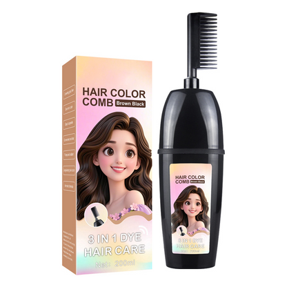 🎨💇‍♀️ Pente 3 em 1 para Tintura de Cabelo – Misture, Aplique e Penteie em uma única ferramenta. Cobertura uniforme, sem gotejamento, reutilizável. Perfeito para colorir o cabelo em casa e retocar a raiz! ✨🪮