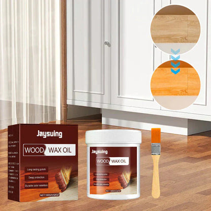 🥳 2026 venda quente 🥳💞 50K+ VENDIDO! 🌿🧴  50% de desconto! Wood Cleaner & Polish – Cera de abelha e óleo de linhaça, restaura o brilho. Inclui escova. Ecológico.   🪑✨