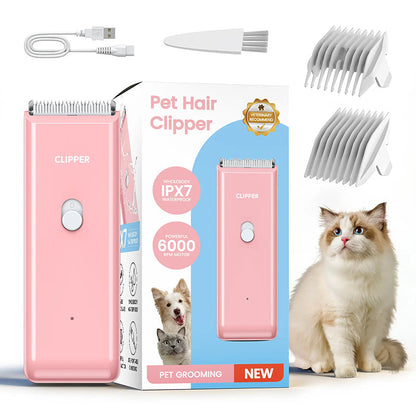🐾 50% DE DESCONTO AGORA!✂️ Máquina de tosquia silenciosa e sem fios para animais de estimação – À prova de água IPX7 e lâmina de cerâmica – 90 minutos de autonomia 🛁