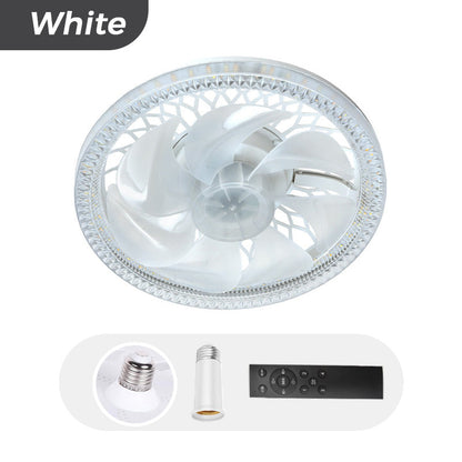 Luz com ventilador ajustável e silenciosa 2 em 1 com controlo remoto