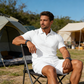 Conjunto de polo e shorts masculino para o verão
