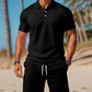 Conjunto de polo e shorts masculino para o verão