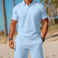 Conjunto de polo e shorts masculino para o verão