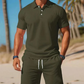 Conjunto de polo e shorts masculino para o verão