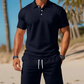 Conjunto de polo e shorts masculino para o verão