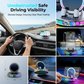 Suporte elétrico RGB para celular no carro com carregamento sem fio.