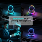 Suporte elétrico RGB para celular no carro com carregamento sem fio.