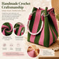 🏆🌴 PROMOÇÃO LIMITADA -50%! Bolsa de ombro listrada boêmia em tricô – Tecida à mão, verão/praia, mais de 8 cores, 17×16×23 cm