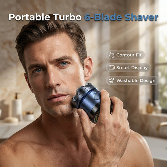 Barbeador elétrico de 6 lâminas para homens calvos