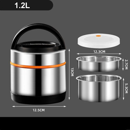 Pote térmico para alimentos em aço inoxidável multicamadas